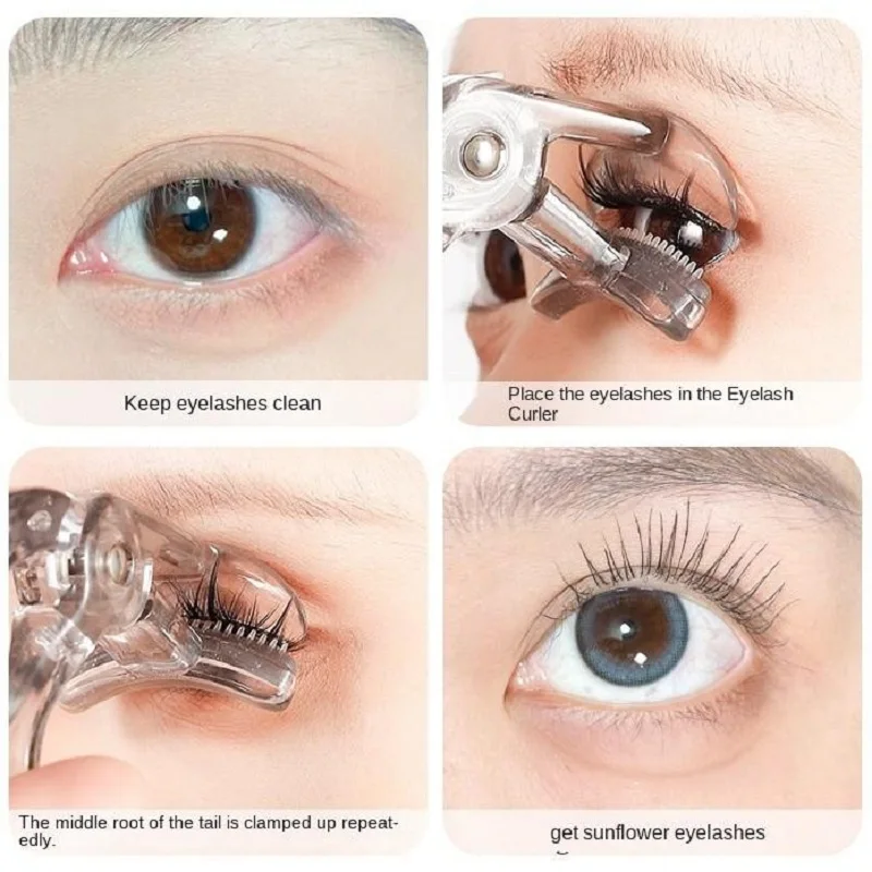 Portable Wide-Angle Eyelash Curler with Built-in Comb - for All Eye Shapes | Beginner-Friendly & Battery-Free (Travel Must-Have)