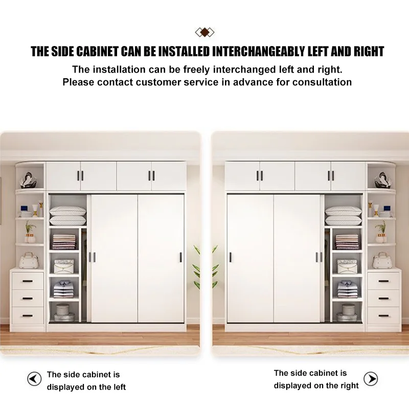 خزانة ملابس من الخشب الصلب مع بابين و3 أدراج، خزانة غرفة نوم قوية، تخزين واسع، سهل التجميع #4