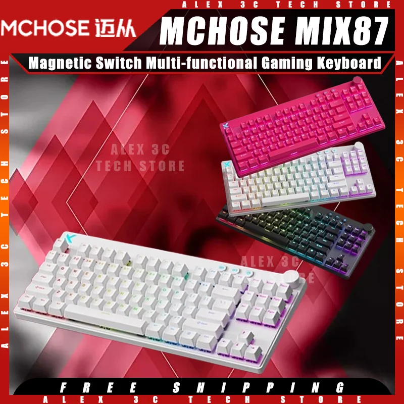

MCHOSE MIX87 Magnetic Keyboard Magnetic Switch Wired 8k Polling Rate Hall Sensor Semi-Aluminum Esport Ergonomics Gaming Keyboard