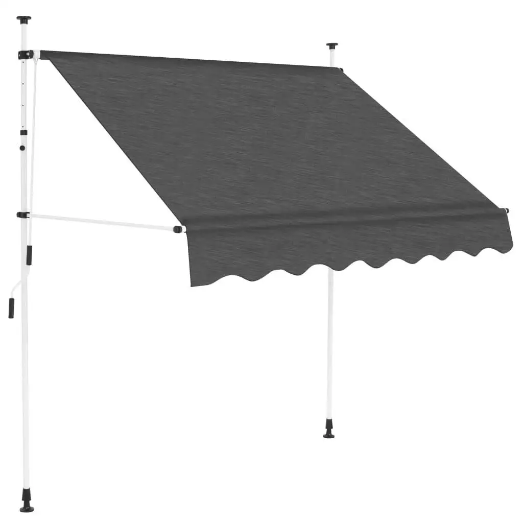 200cm Manual Retractable Awning - Stylish Anthracite Canopy for Outdoor Shade