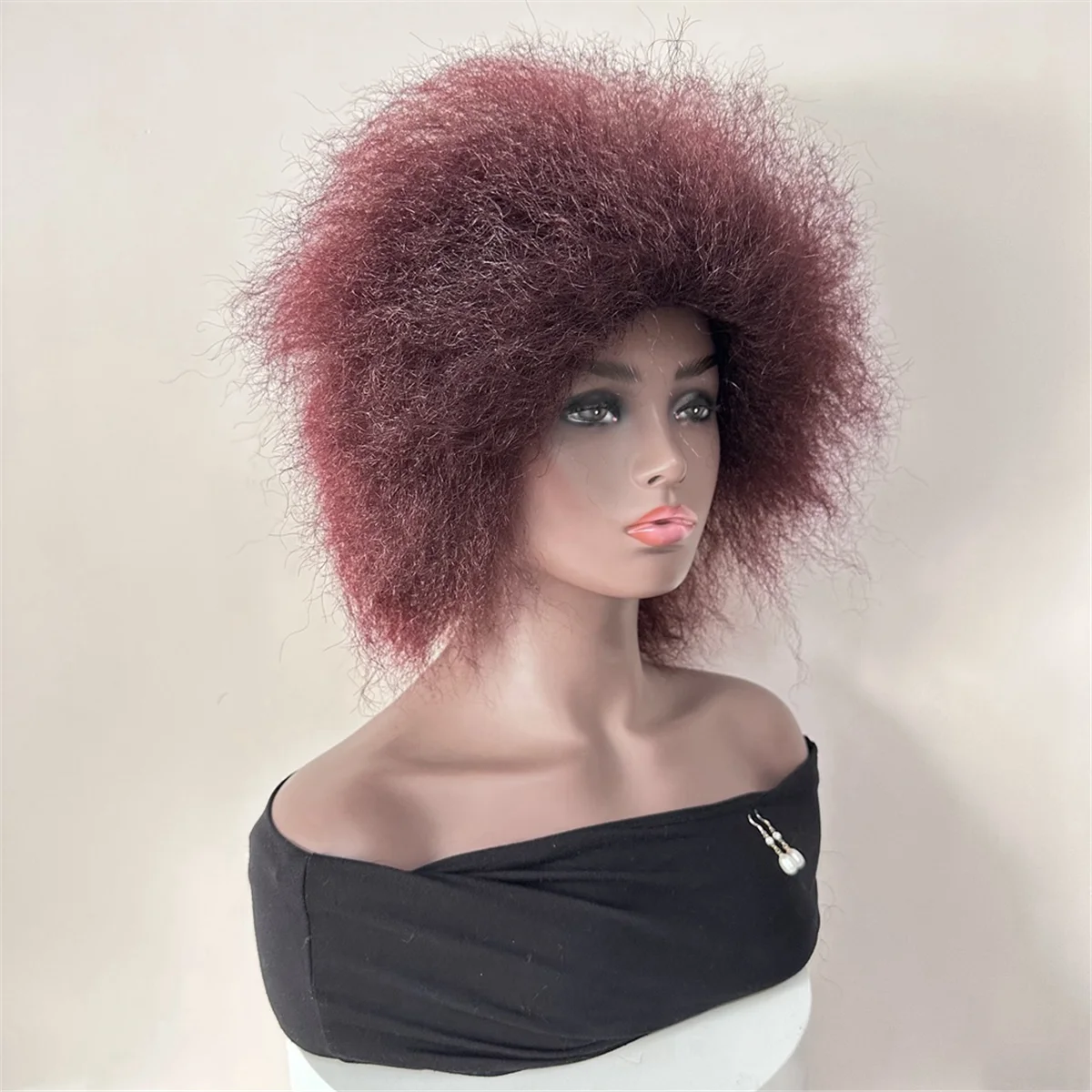 A72Z  Short Curly Wigs for Women Afro Wig Natural Black Short Curl Afro Wig, B