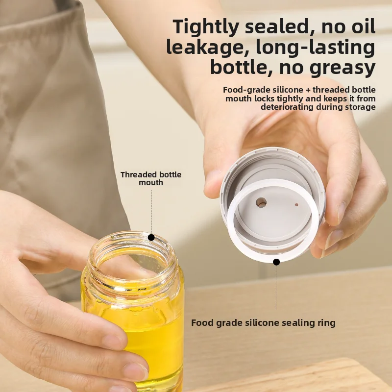 Japanese Style Mini Glass Oil Dispenser Set No Drip Soy Sauce Vinegar Bottle Kitchen Oil Jar Home Use