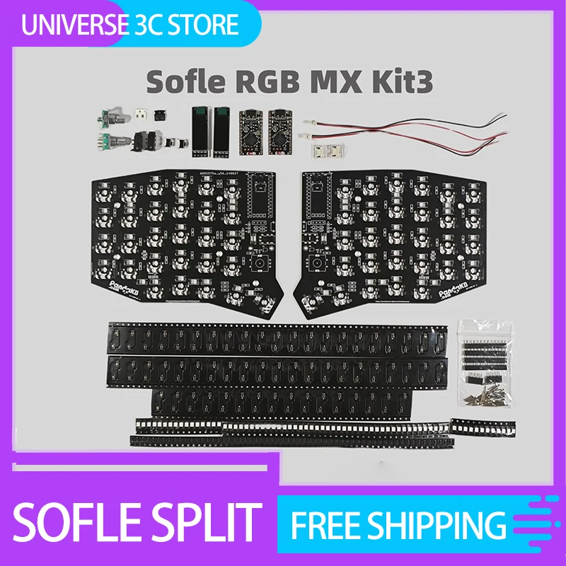 Sofle Split Keyboard Pcb Kit Diy Custom Mechanical Keyboard Accessories Rgb Mx Wireless/Wired Hot-Swap