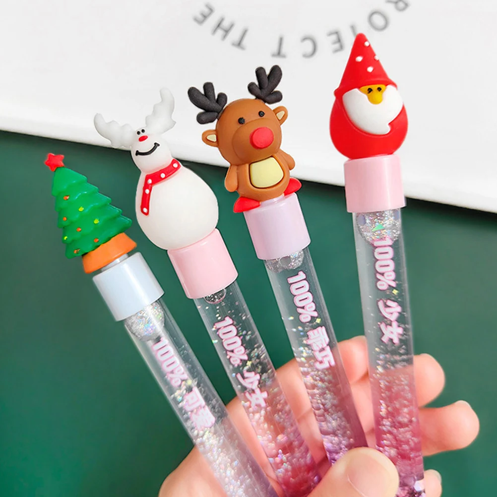 

8pcs Quicksand Gel For Student Animal Signature Office Stationery Christmas Design Creative Writing Pen Kids Lovely