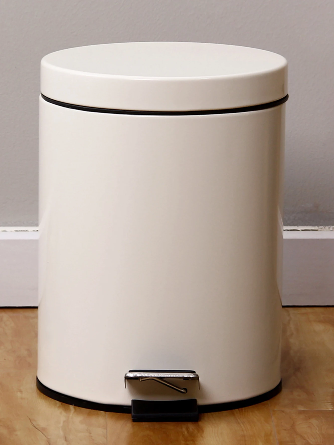 5L White Round Garbage Can Trash Can with Lid and Inner Trash Bin for Kitchen or Bathroom Garbage Bin with Lid