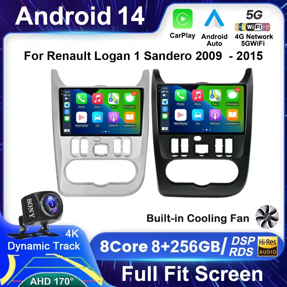 

Android 14 For Renault Logan 1 Sandero 2009 - 2015 For Lada Largus Lergus 2012-2020 for Dacia Duster 2010-2017 Multimedia Screen