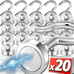1/20PCS Magnetic Metal Hooks Multi Functional Wall Mounted Magnet Rack Kitchen Bathroom Strong Heavy Duty Hook Home Storage Tool
