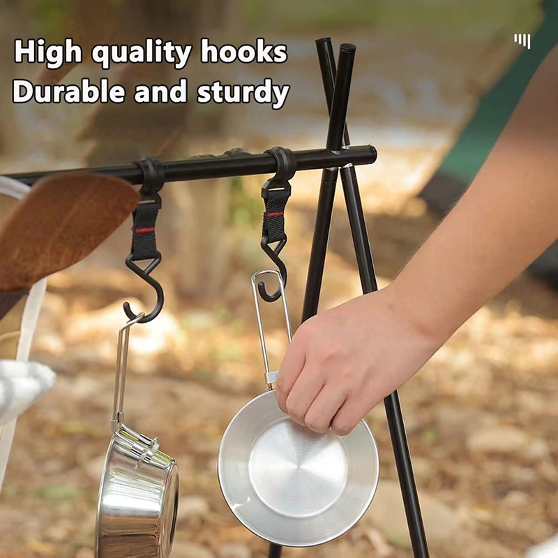 1/5pcs Outdoor Camping Moveable Hooks Detachable S-Shaped Hooks Hanging Storage Rack Multifunctional Outdoor Tools