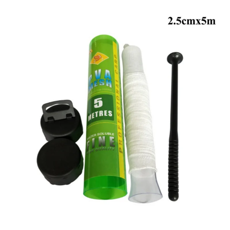 5m PVA Fishing Mesh Soluble Narrow Fishing Network Water Soluble Mesh White Refill Stocking Bait Bag Protect Fishing Net