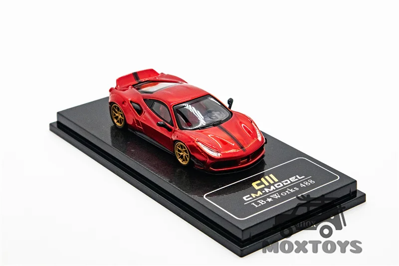 CM MODEL 1:64 LBWK 488 Widebody Metallic red Diecast Model Car