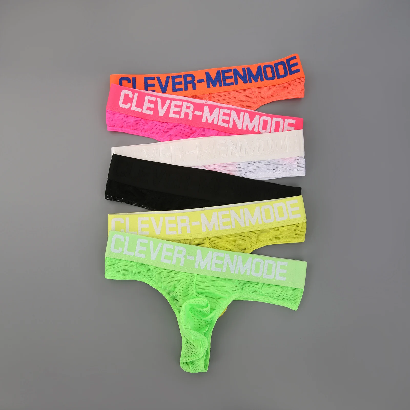 CLEVER-MENMODE 3/ kit Underwear Mesh Thong Men Sexy Underpants Transparent Panties Bikini Penis Pouch G String Tanga T-Back