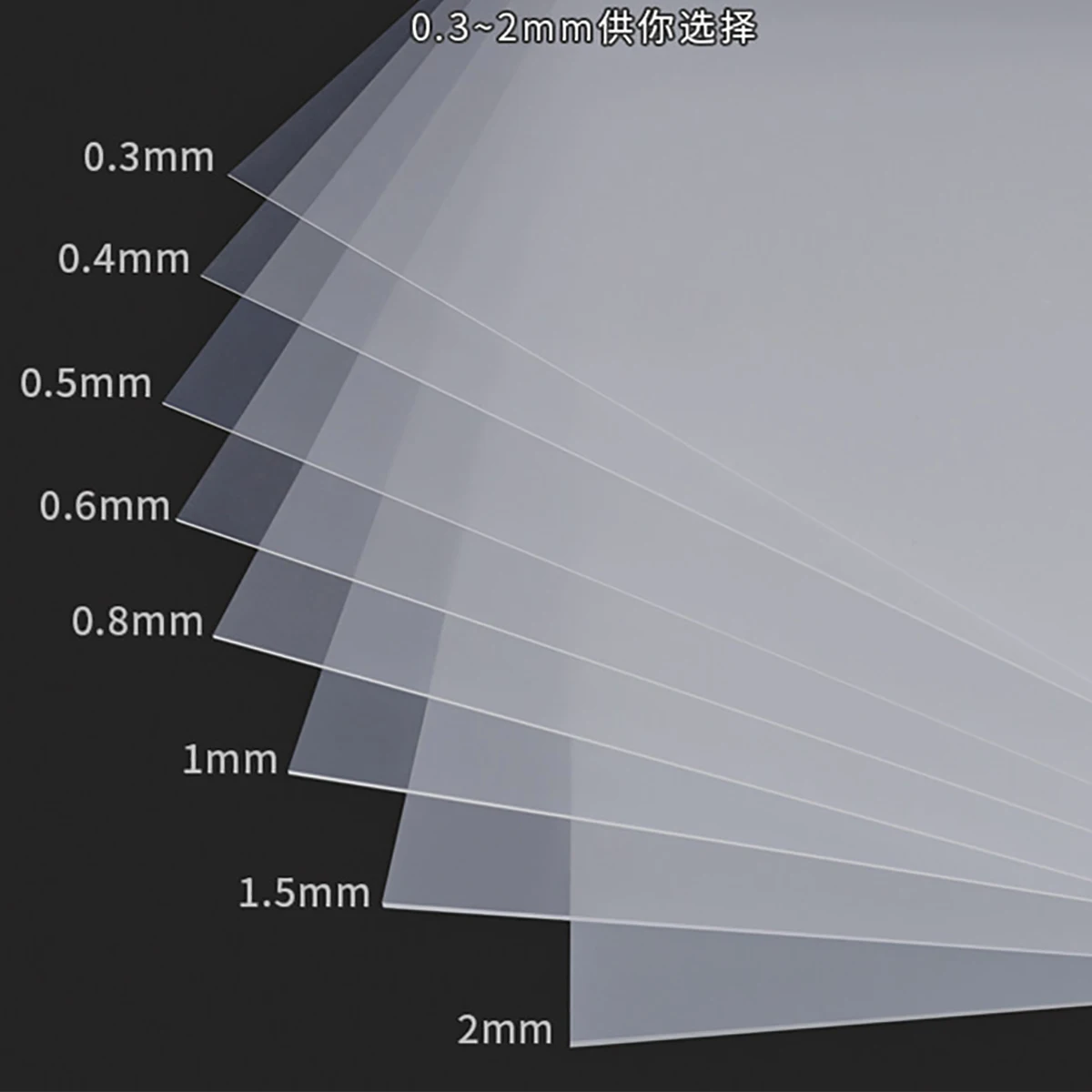 Frosted Translucent PP Plastic Sheet  100x200 210x297 200x300 300x400mm Thickness 0.3/0.4/0.5/0.6/0.8/1/1.5/2mm