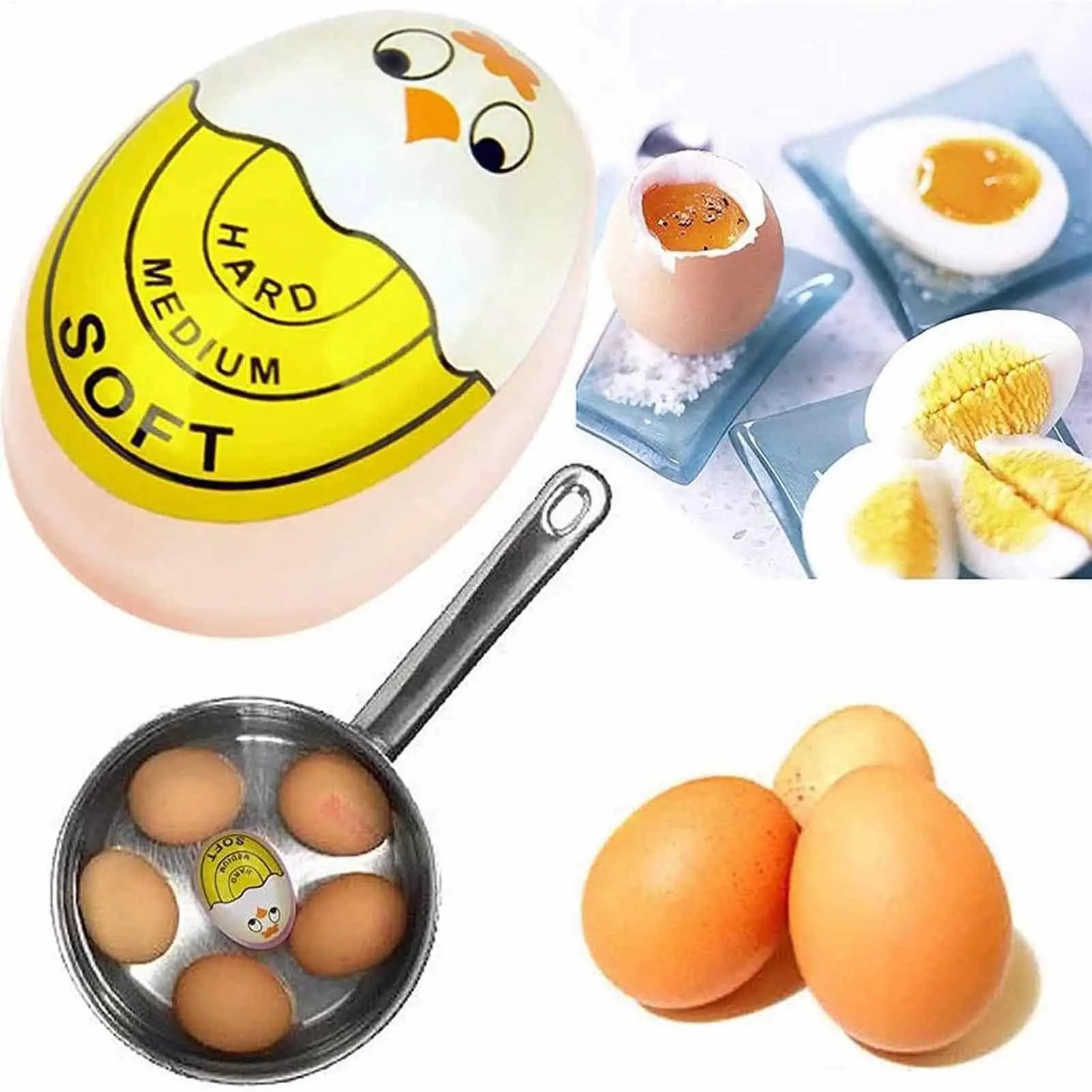 Boiled Egg Timer Cartoon Boiling Egg Timer With Color Changes Resin No Breaking Kitchen Gadgets Safe With Food For Home