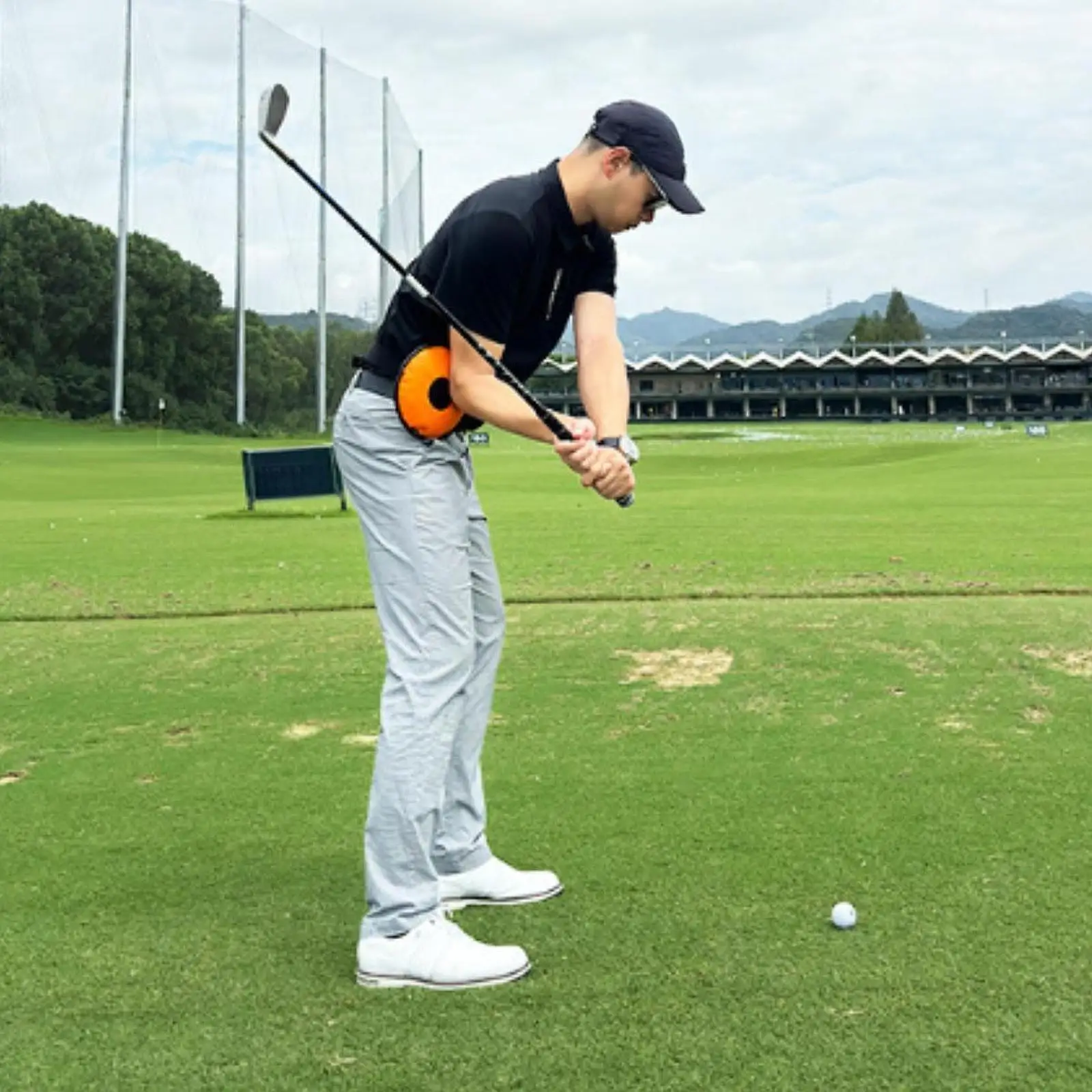 Golf Training Aid Swing Posture Corrector PU Webbing Armband Adjustable Tool for Consistent Ball Striking