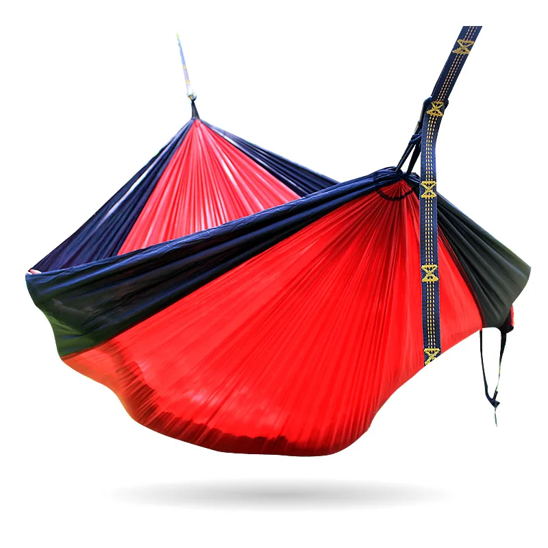 2-3 Person Portable Outdoor Camping Hammock With Color Matching Hammock High Strength Parachute Fabric Hanging Bed 200*300cm