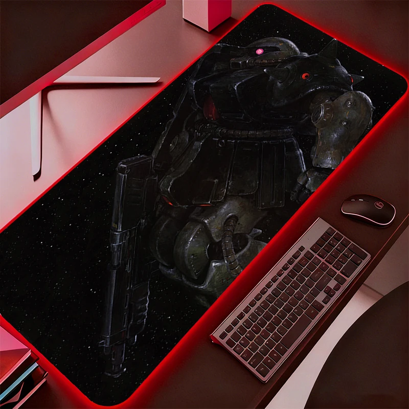 

Computer Mobile Suit Gundam Mouse Pad LED Gamer Mouse Pads Gaming Mousepad XXL Desk RGB Keyboard Mouse Backlight Carpet