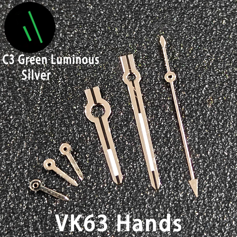 

Hands VK63 C3 Green Luminous Silver Rose Gold 6-Hands Fit For VK63 Quartz Movement Watches Parts Pointer/Needle Accessories