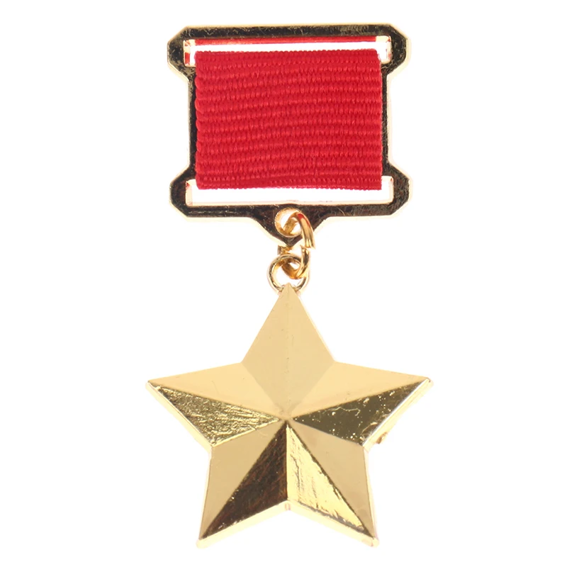 

Gold-plated Stalin Gold Star Medal Russian World War II USSR Soviet Five-star Medal of Labor with Pins CCCP Badge ﻿