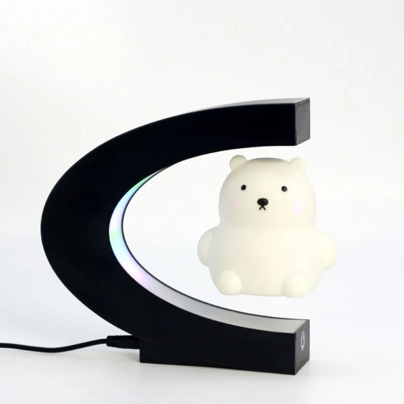 

Magnetic Levitation Bear Night Light 360° Rotating Lamp Home Office Desktop Gift For Birthday Christmas Kids Girl Boy friend