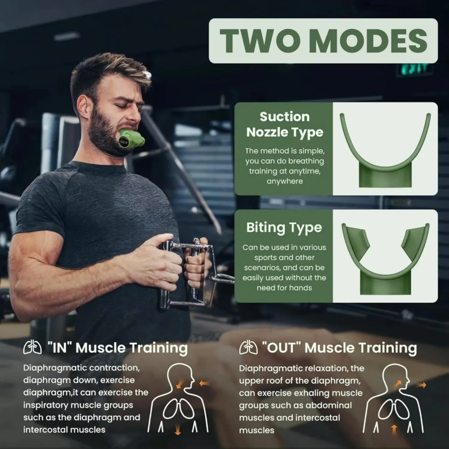 Silicone Respiratory Trainer Lung Ventilator Fitness Equipment High-altitude Respiratory Training Tools for Exercise view 4