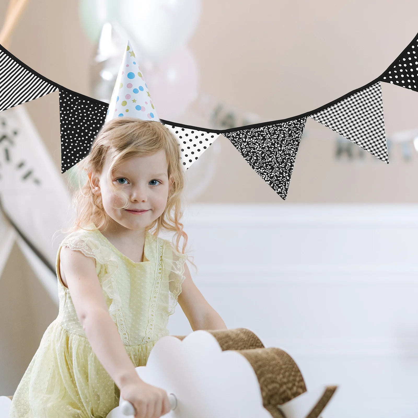 

1Set Triangle Flag Background Decoration Soft Cotton Hanging Banner Nursery Room Baby Shower Birthday Party Backdrop Bunting