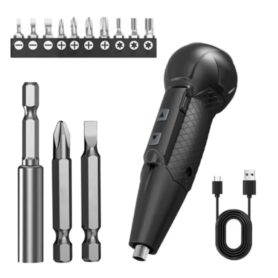 3.7V Cordless Electric Screwdriver Rechargeable portable Mini Rotary Home GadgetAutomatic Manual all in one with LED Light and