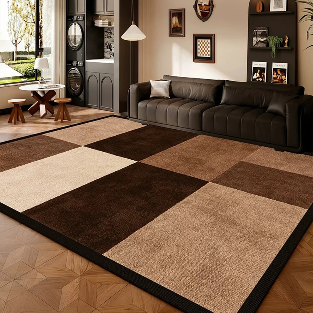 Tapete marrom vintage para sala de estar, tapetes de área grande, leves, luxuosos, para quarto, decoração de casa, sala שטיח לסלון