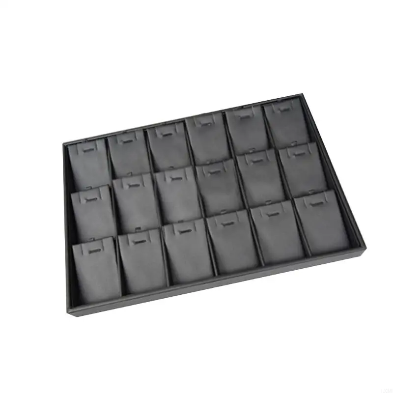  Sophisticated Black Leather Jewelry Holder 35x24cm Great For Displaying And Safeguarding Your Valuable Rings And Necklaces