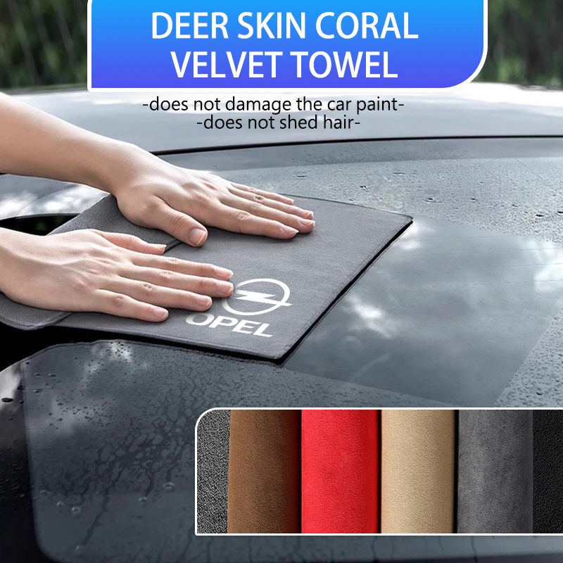 Car Wash Microfiber Towel Auto Emblem Cleaning Drying Rag Cloth For Opel Astra H G J Insignia Corsa Zafira Meriva Mokka