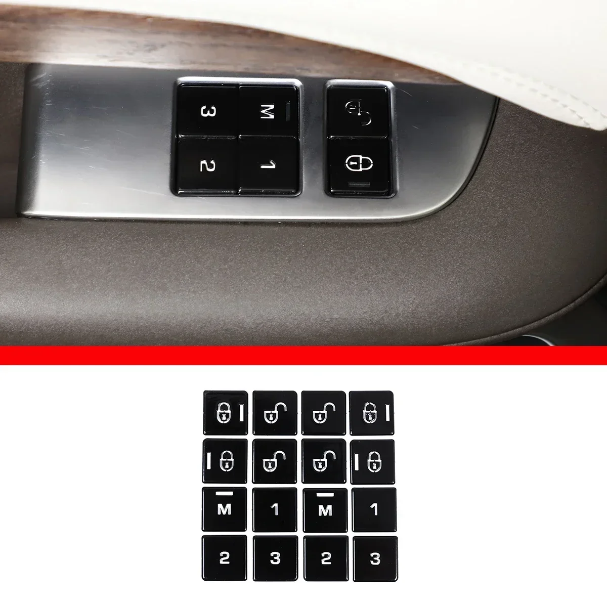 For 2013-2017 Range Rover Vogue L405 stainless steel seat memory button patch car interior modification accessories