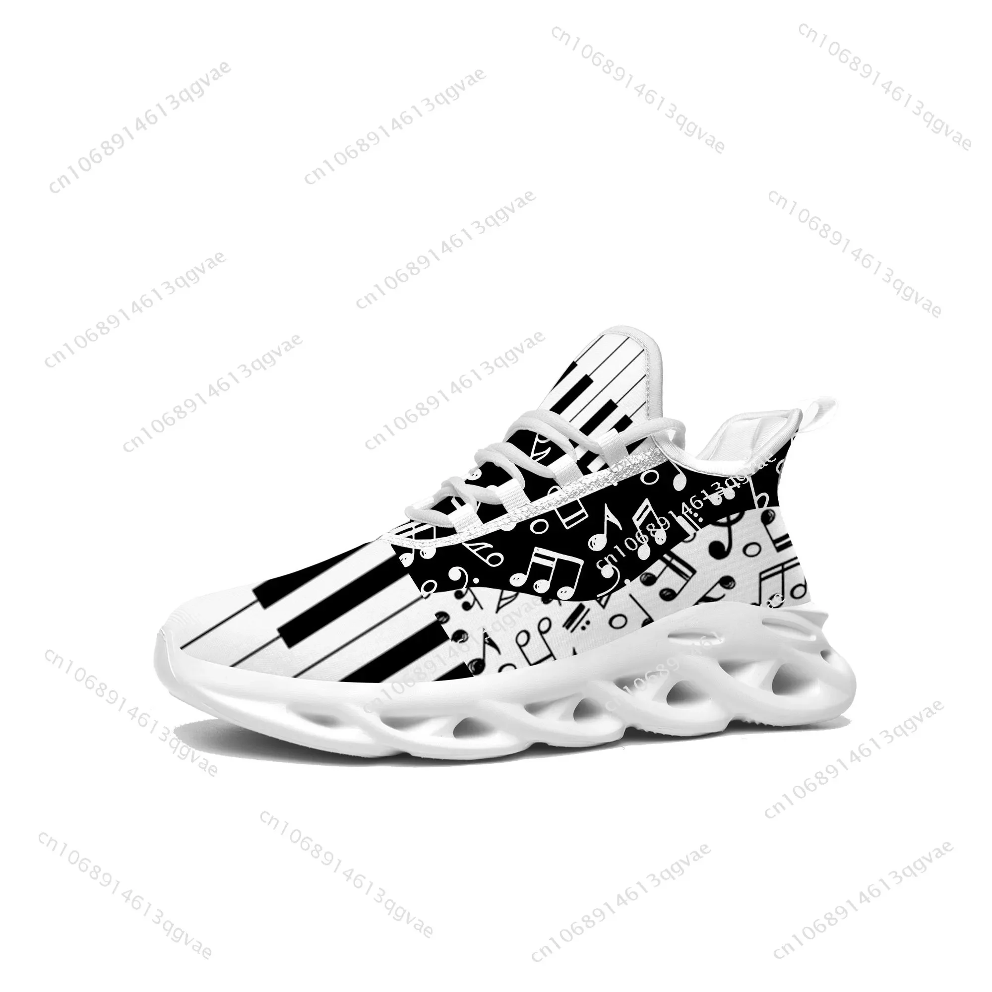 Musical Notes Pattern Flats Sneakers Mens Womens Pop Sports Running High Quality Sneaker Lace Up Mesh Footwear Tailor-made Shoe