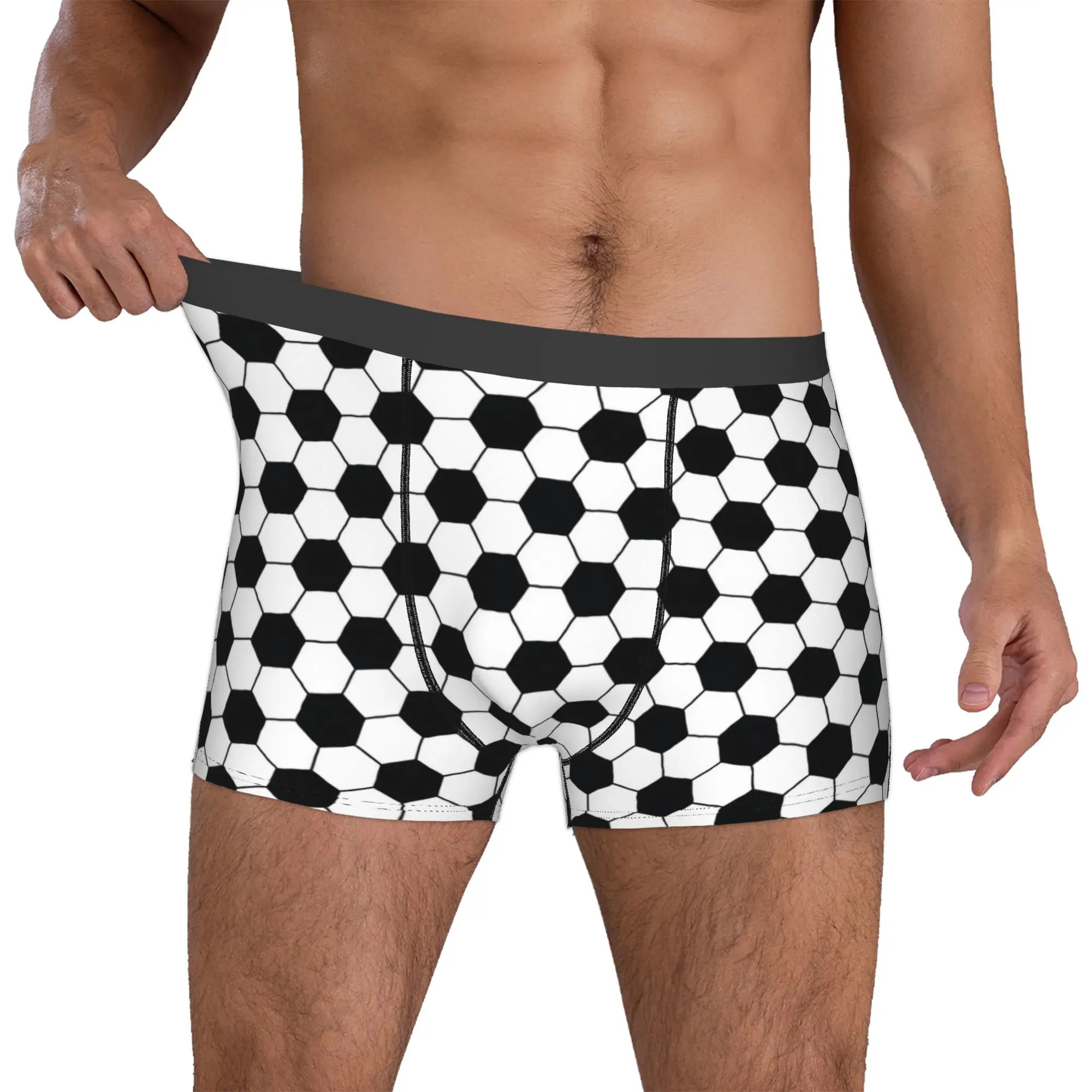 Soccerly Checkered Plaid Footbally  Underwear Male Printed  Boxer Briefs Shorts Panties Breathable Underpants