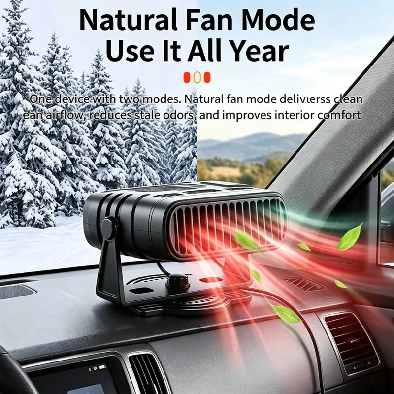 Portable Auto Heater & Coolers, Windshield Defogger Fan with Warm and Cool Air Modes, Focused Vent Output and Pivoting X37F