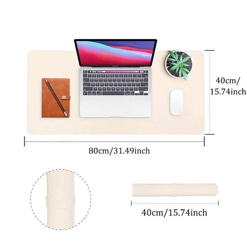 Portable Mouse pad large Gaming Waterproof Non-slip PU Leather Suede Desk Mat Computer Keyboard desk pad Mats white mousepad