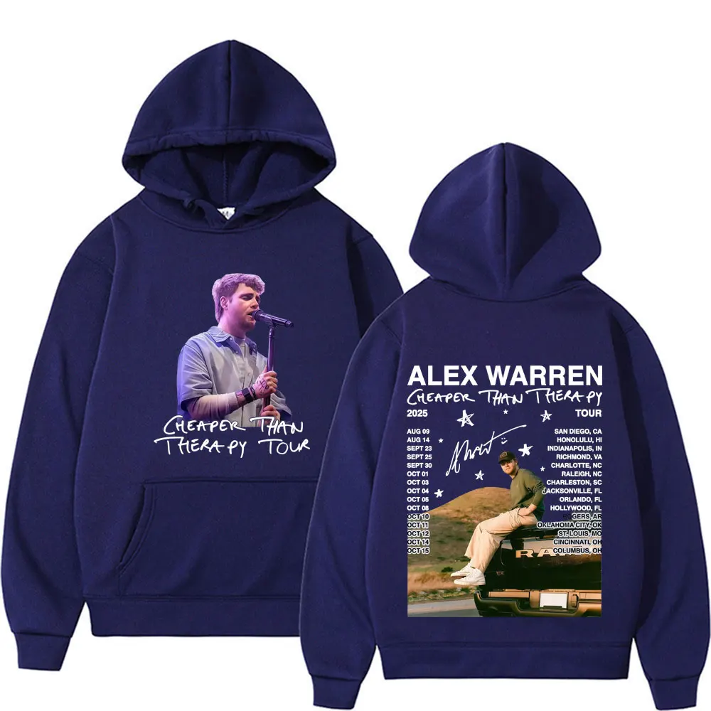 Alex Warren Cheaper Than Therapy Tour 2025 Pullover Men's Clothing Oversized Loose Hoodie Unisex High Quality Classic Sweatshirt