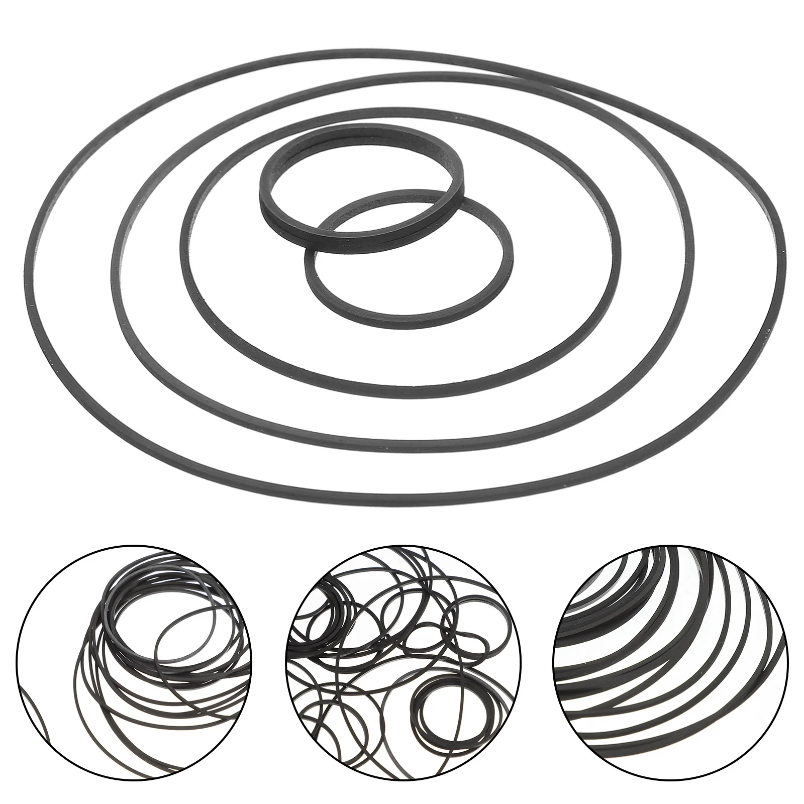 สายพานเครื่องเล่นเทปคาสเซ็ต 50 ชิ้น สายยางสำรองสำหรับเครื่องบันทึกเสียง ซ่อมเครื่องเล่นเทป สายพานแบนสี่เหลี่ยม 1 มม. ทนทานต่อการสึกหรอ