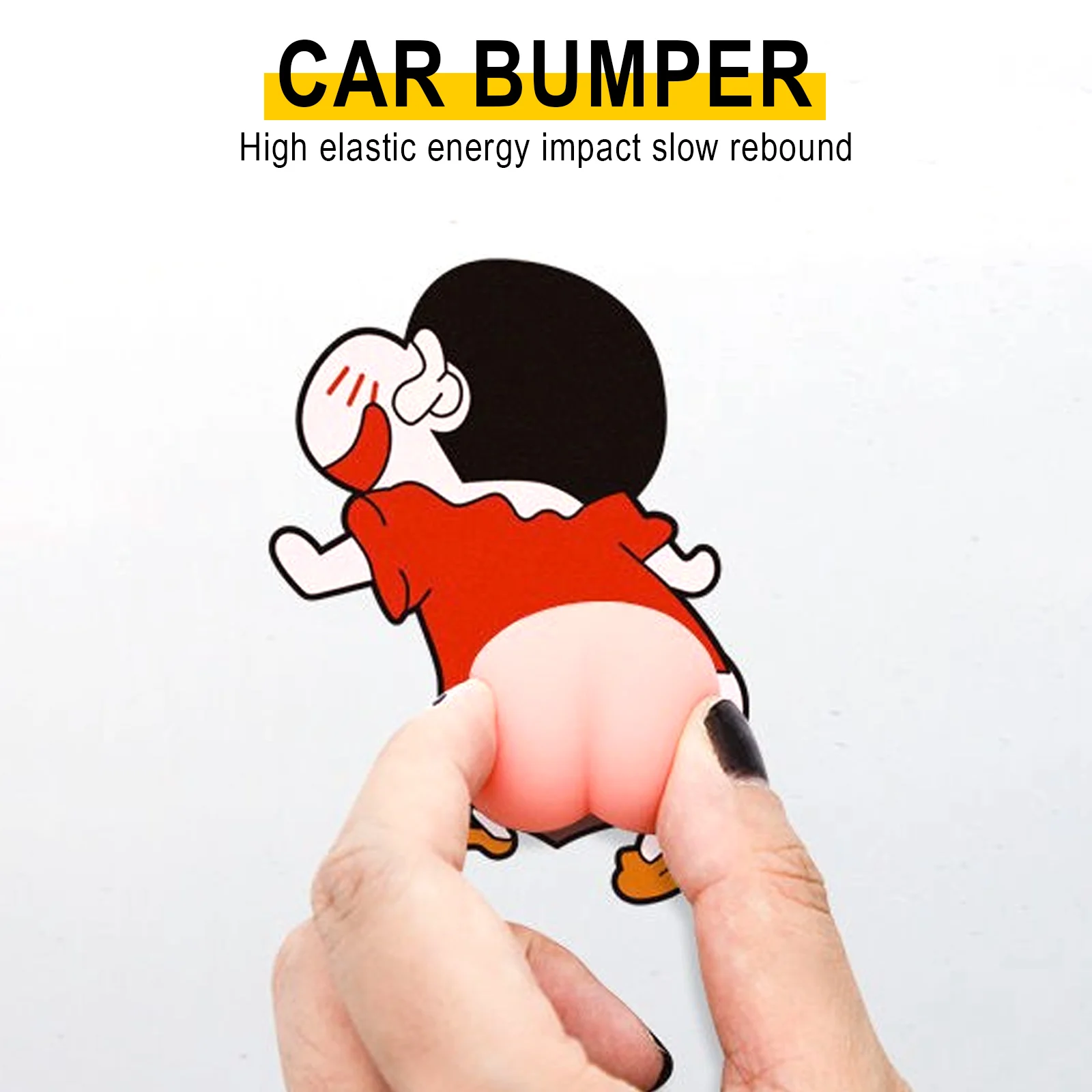 الكرتون لطيف بعقب باب السيارة المضادة للتصادم شريط مطاطي ملصق سيليكون سيارة الجانب مرآة الرؤية الخلفية الوفير ملصقات السيارات الديكور