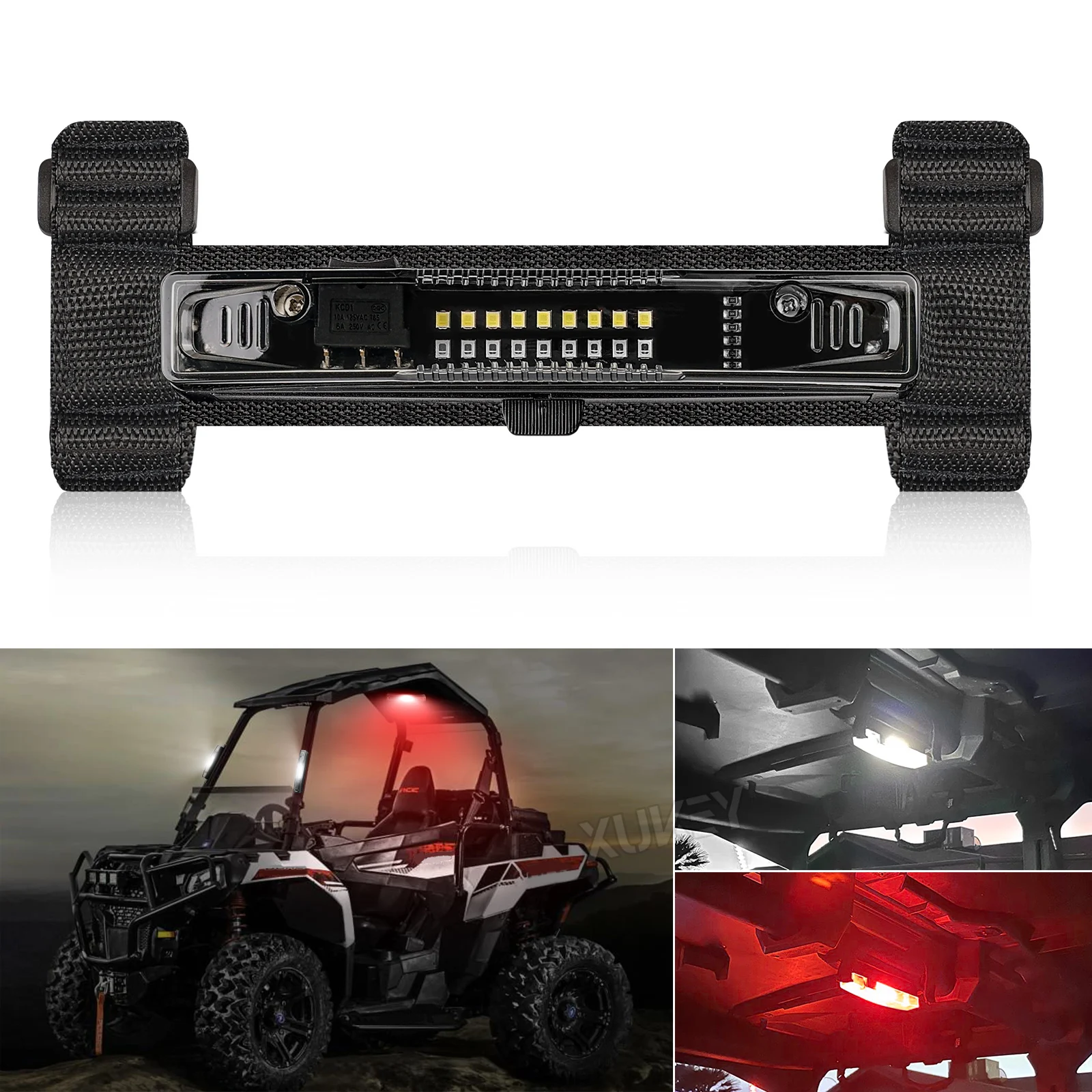 Universal Interior Light Lighting Roll Bar Mount 18 LED Dome Cabin Cage Lamp for Polaris RZR CanAm Off-Road UTV ATV Waterproof