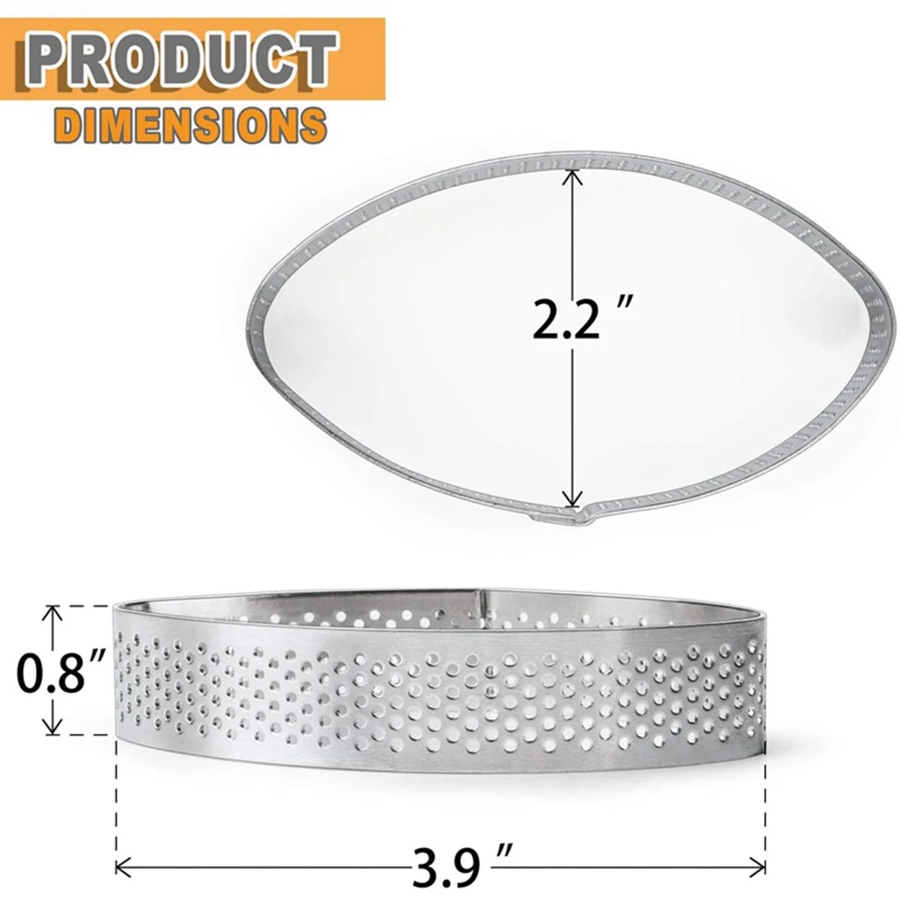 9 Pack Stainless Steel Tart Ring, Heat- Perforated Cake Mousse Ring Cake Mousse Molds Circle Cutter Pie Ring