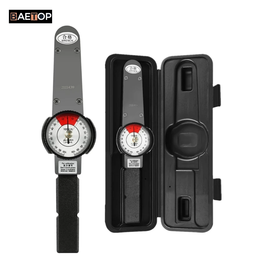 

0-100 Nm High Precision Dial Indicator Torque Wrench Indicating Torquemeter 1/2" Drive Torque Meter Professional Measure Tool