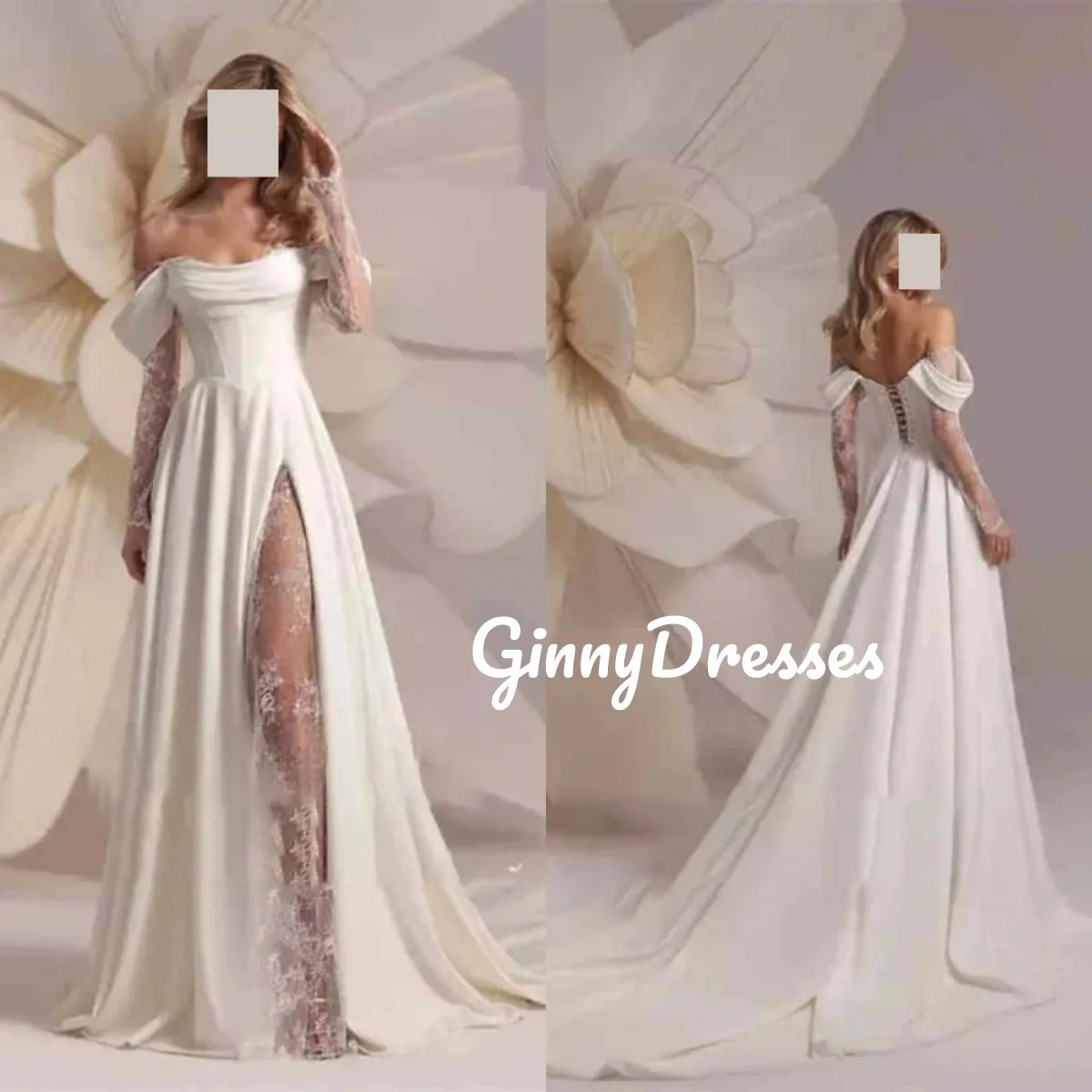 

Dresses Gala Customize Off-The-Shoulder A-Line Split Luxury Evening Dresses 2025 Lace Sleeveless Floor-Length Zipper Vestidos De