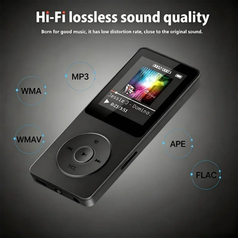 Portable Bluetooth MP3 Player with LCD Screen, Support FM Radio HiFi Lossless Music Video E-Book & USB Flash Drive