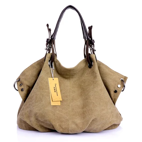 Imagen 2 del producto Bolso de lona informal para mujer, bandolera de viaje, bolso de mano de gran capacidad con asa superior, bolsos cruzados para mujer, bolso A Mains Femme