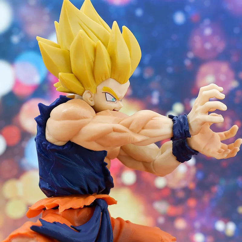 15cm Anime Figure Dragon Ball Z Goku Battle Damage Shockwave Manga Statue Pvc Statue Collectible Model Doll Toys Children'S Gift