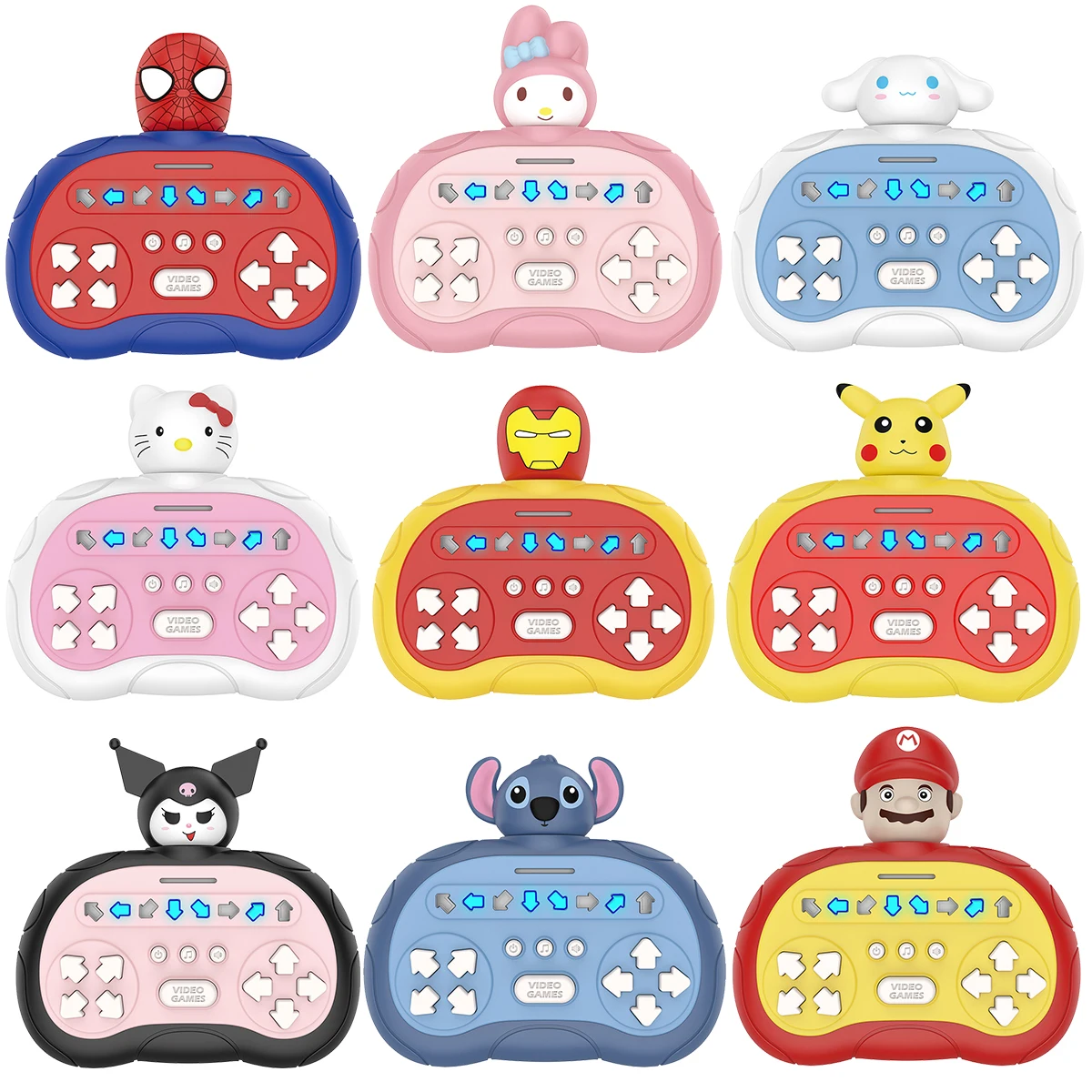 

2025 Пикачу-головоломка Quick Push Game Pop Up Fidget Bubble Электронная игра Pop it Pro Light Антистрессовые игрушки для взрослых и детей Подарок