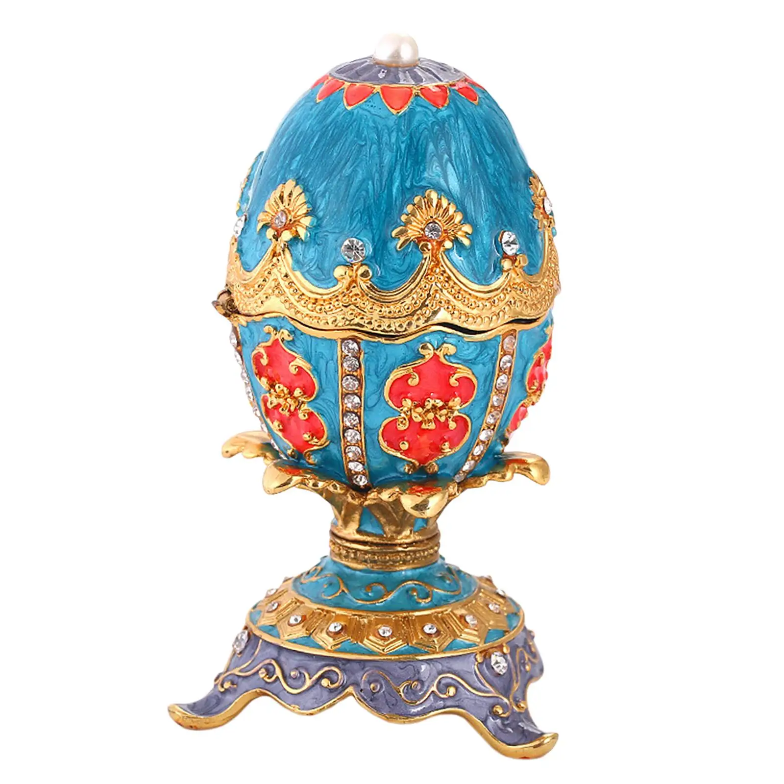 

Декоративная шкатулка для украшений в форме яйца, уникальный подарок, расписанная вручную эмалированная шкатулка для ювелирных изделий на Пасху, день рождения, праздничные мероприятия, годовщину