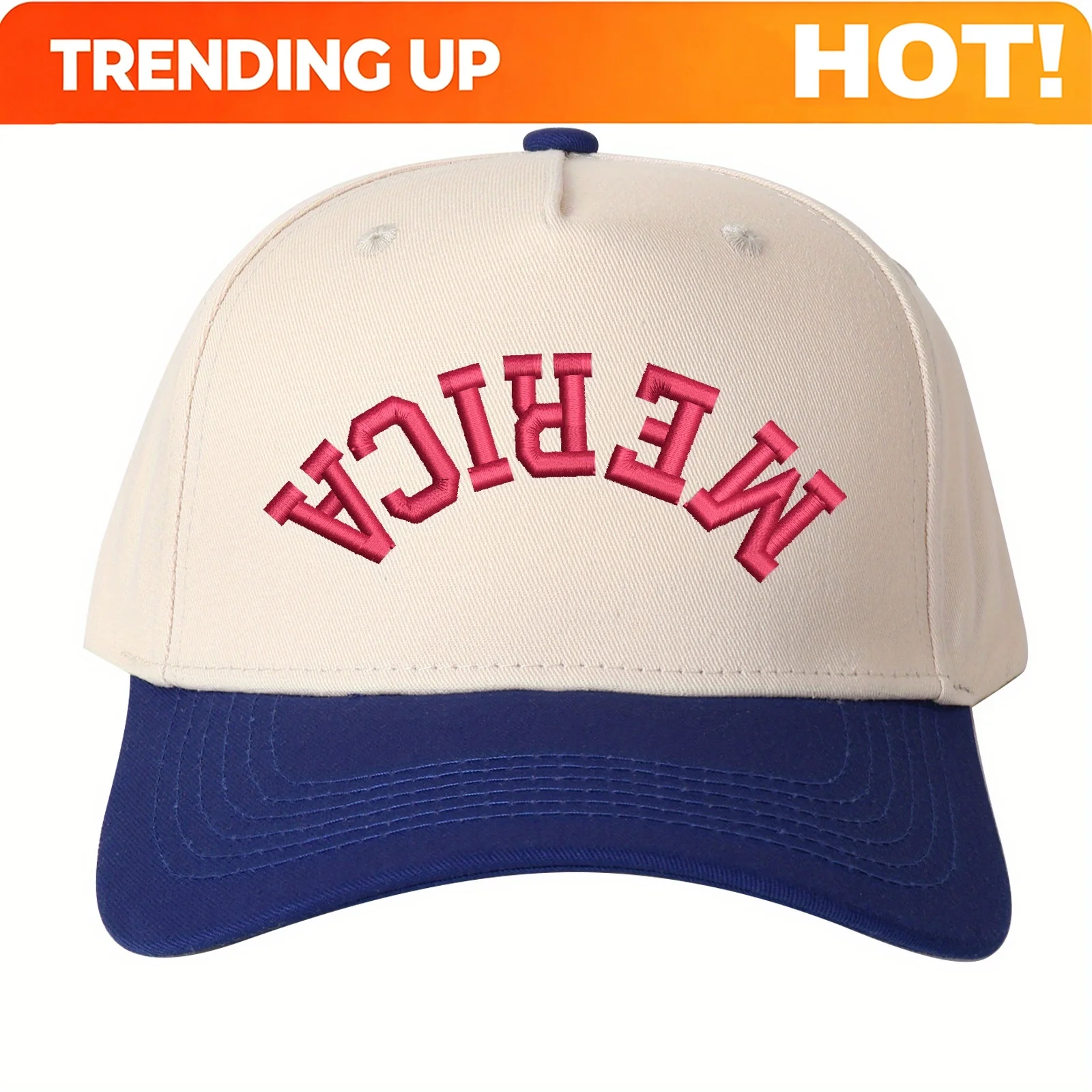 A Patriotic MERICA Embroidery Cross-Border Hat Fashion Ladies Truck Hat Men And Women Adult