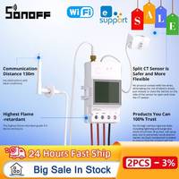 SONOFF POWCT WiFi POW Ring Smart Power Meter Switch 100A Energy Monitor Split Core Current Transformer Data Hold eWeLink Control