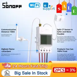 SONOFF POWCT WiFi POW Ring Smart Power Meter Switch 100A Energy Monitor Split Core Current Transformer Data Hold eWeLink Control