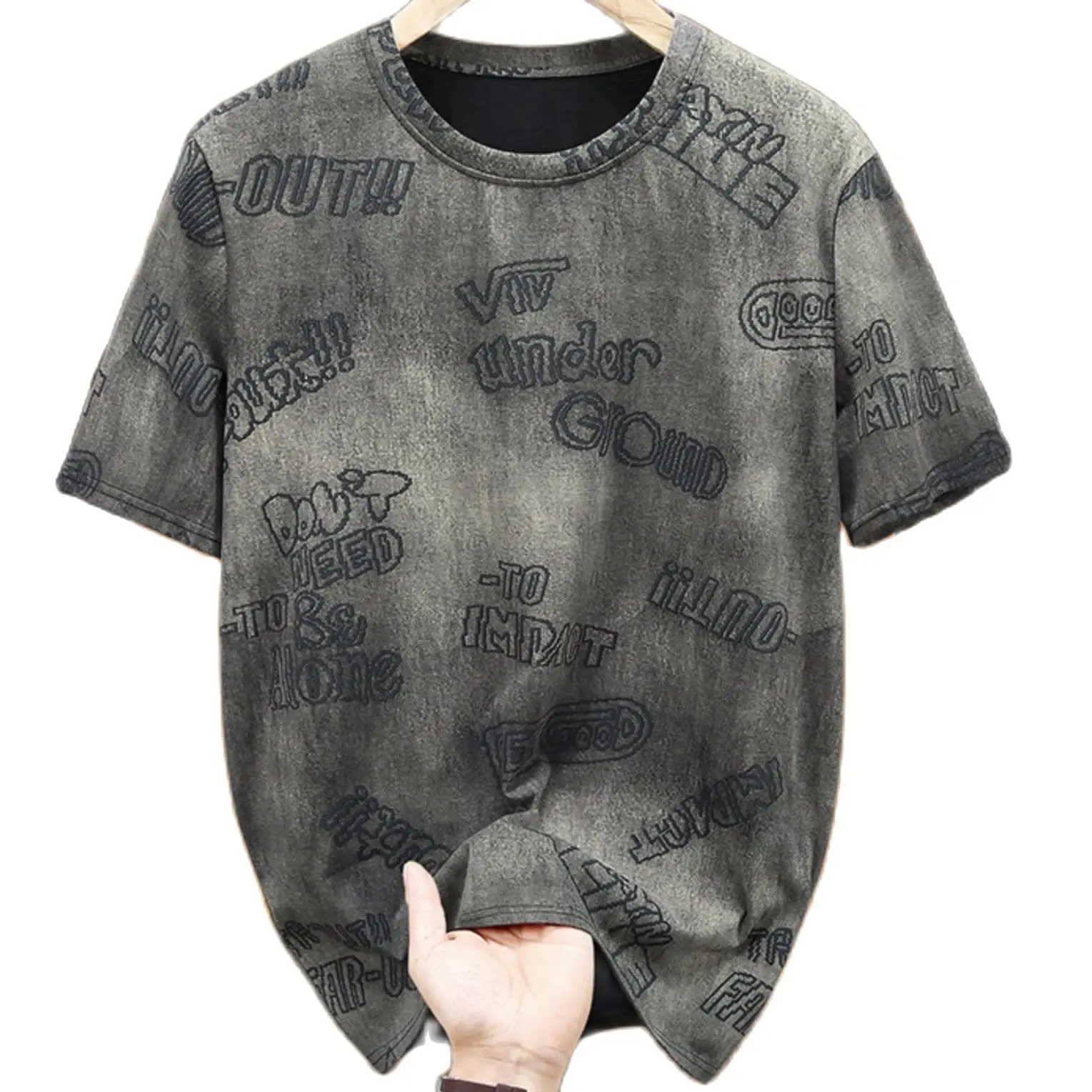 

men short sleeved men's oversized T-shirt loose summer new tie dyeing fat casual plus size